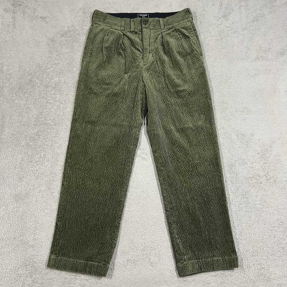 Todd Snyder Corduroy Pants Mens 30x27 Green Pleated Trousers